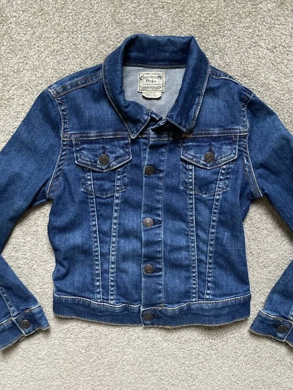 GENUINE RALPH LAUREN Big Girls Lightweight Denim Trucker Jacket SIZE 10